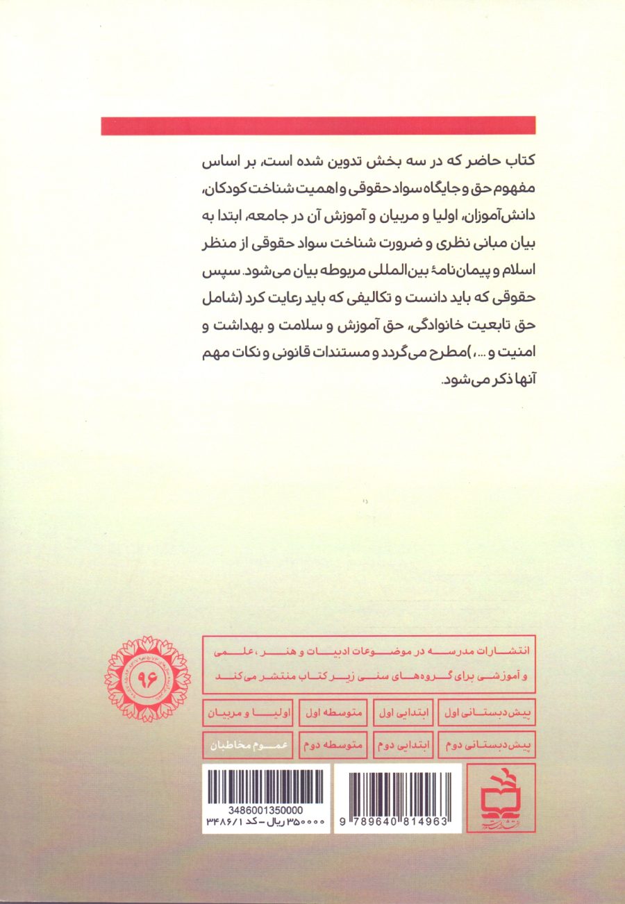 سواد حقوقی کودک- به همراه نکات آموزش حقوق دانش‌آموز از پیش دبستان تا دبیرستان و قوانین مرتبط